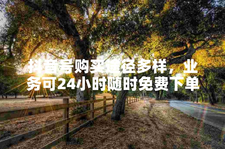 抖音号购买途径多样，业务可24小时随时免费下单操作。