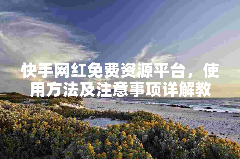 快手网红免费资源平台，使用方法及注意事项详解教程。