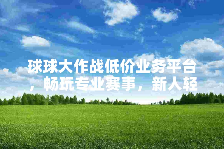球球大作战低价业务平台，畅玩专业赛事，新人轻松上手！