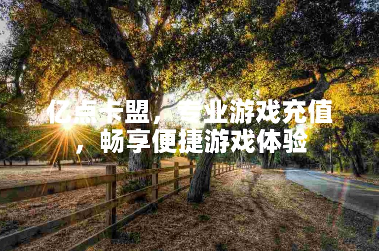 亿点卡盟，专业游戏充值，畅享便捷游戏体验