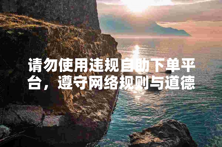 请勿使用违规自助下单平台，遵守网络规则与道德。
