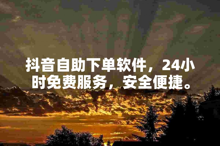 抖音自助下单软件，24小时免费服务，安全便捷。