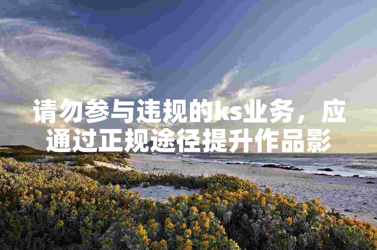 请勿参与违规的ks业务，应通过正规途径提升作品影响力。