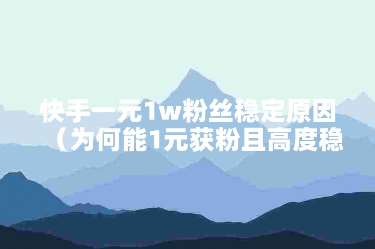 快手一元1w粉丝稳定原因(为何能1元获粉且高度稳固)