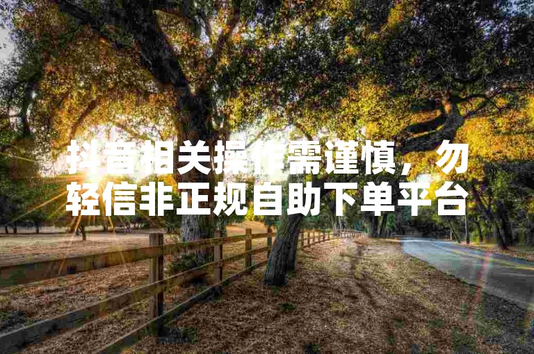抖音相关操作需谨慎，勿轻信非正规自助下单平台。