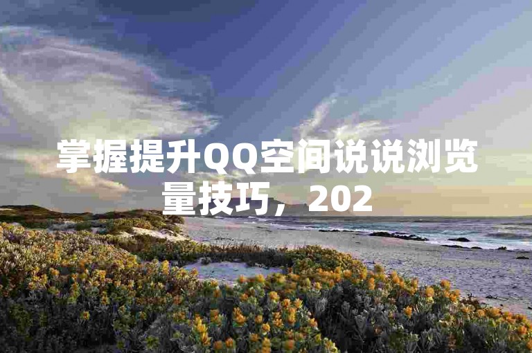 掌握提升QQ空间说说浏览量技巧，2025轻松涨人气！