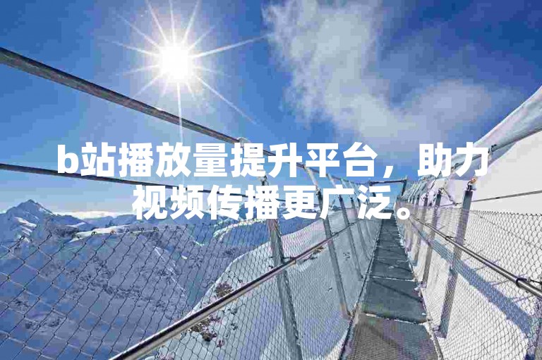 b站播放量提升平台，助力视频传播更广泛。