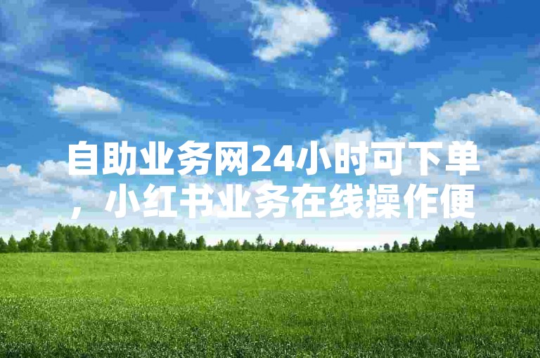 自助业务网24小时可下单，小红书业务在线操作便捷免费。