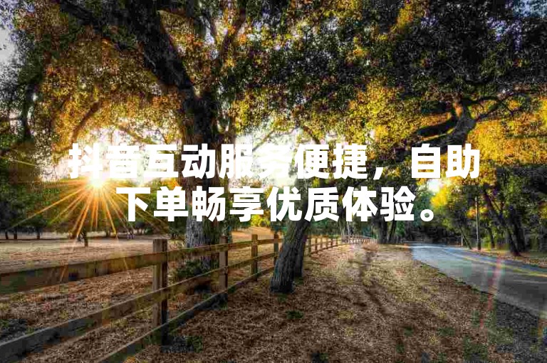 抖音互动服务便捷，自助下单畅享优质体验。