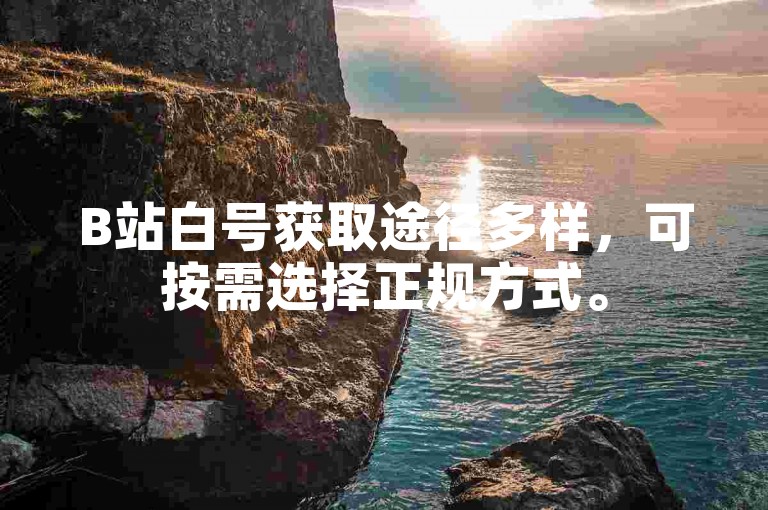 B站白号获取途径多样，可按需选择正规方式。