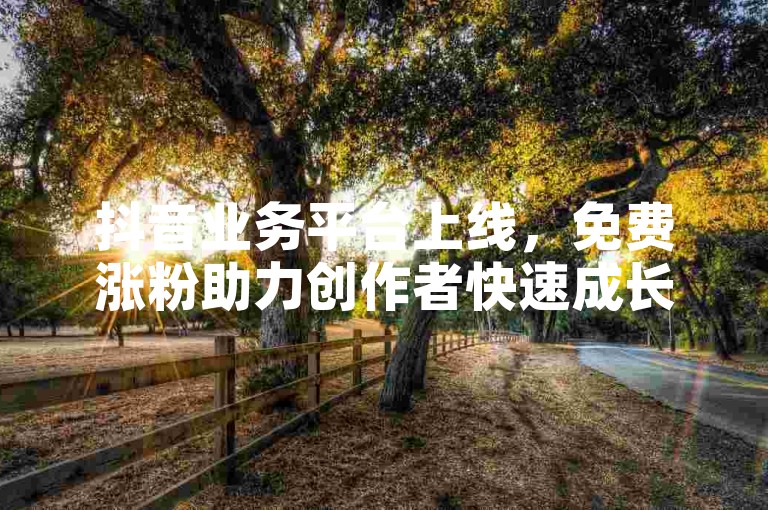 抖音业务平台上线，免费涨粉助力创作者快速成长。