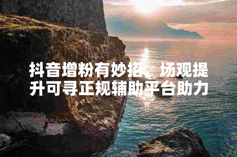 抖音增粉有妙招，场观提升可寻正规辅助平台助力。