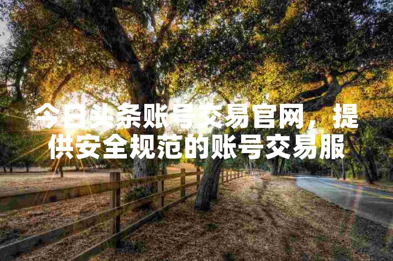 今日头条账号交易官网，提供安全规范的账号交易服务。