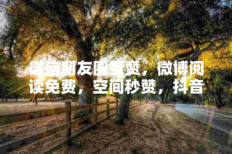 微信朋友圈互赞，微博阅读免费，空间秒赞，抖音涨千粉技巧