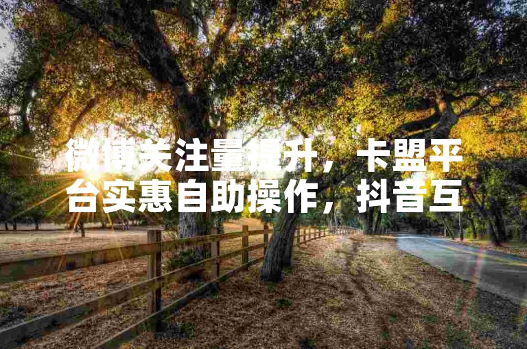 微博关注量提升，卡盟平台实惠自助操作，抖音互动数据优化。