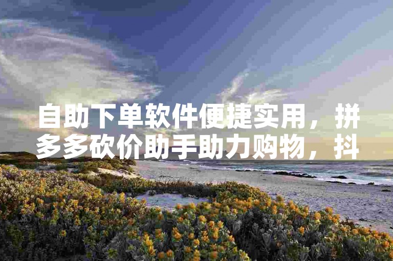 自助下单软件便捷实用，拼多多砍价助手助力购物，抖音充值官方渠道可靠。