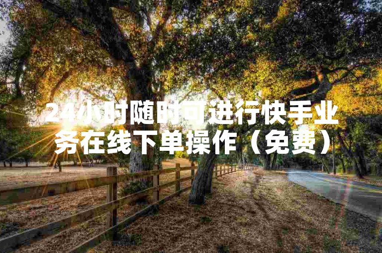 24小时随时可进行快手业务在线下单操作（免费）