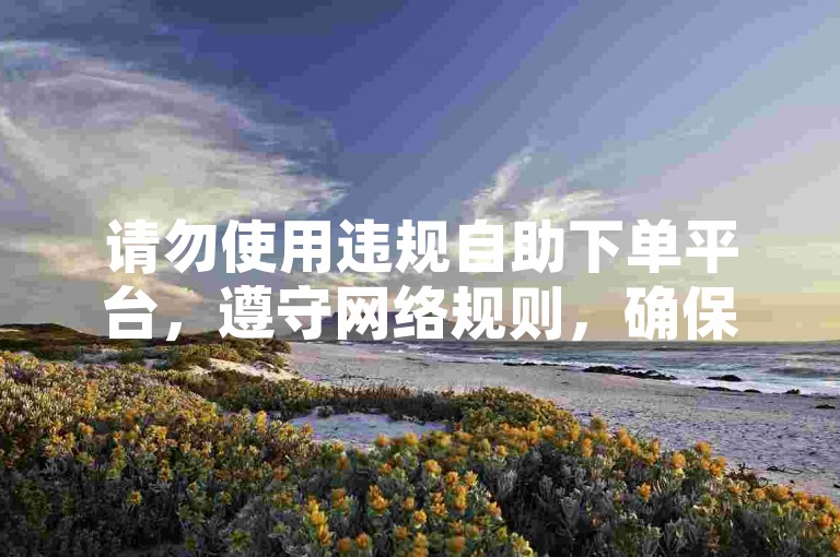 请勿使用违规自助下单平台，遵守网络规则，确保账号安全。