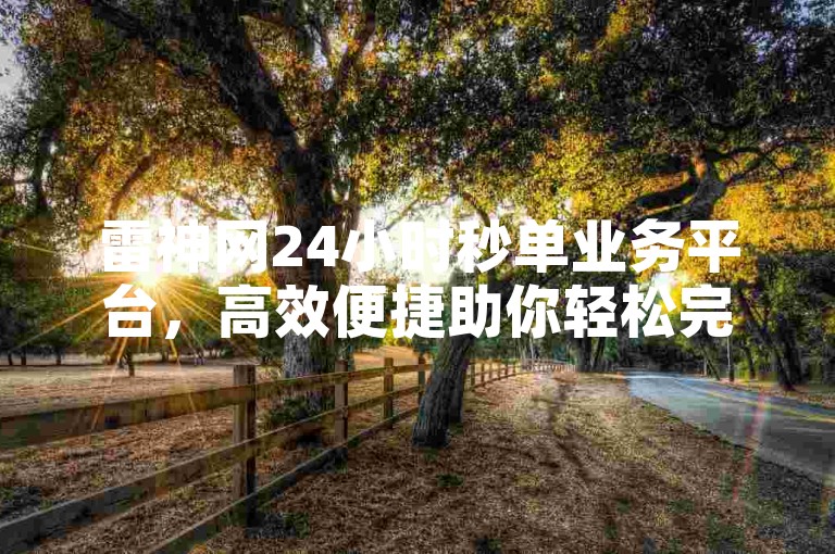 雷神网24小时秒单业务平台，高效便捷助你轻松完成各类任务。