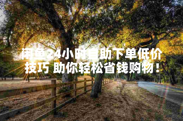 闲鱼24小时自助下单低价技巧 助你轻松省钱购物！