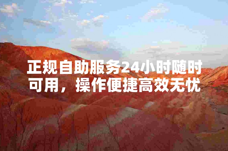 正规自助服务24小时随时可用，操作便捷高效无忧。