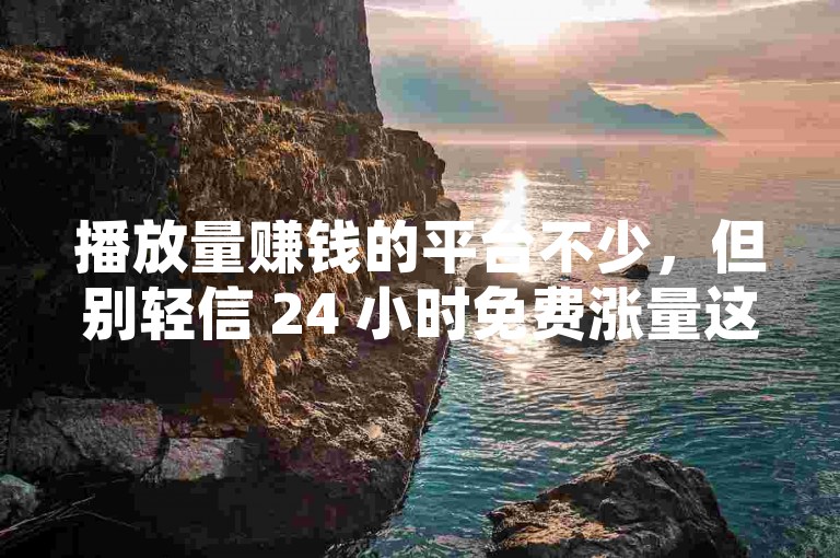 播放量赚钱的平台不少，但别轻信 24 小时免费涨量这类不实说法。