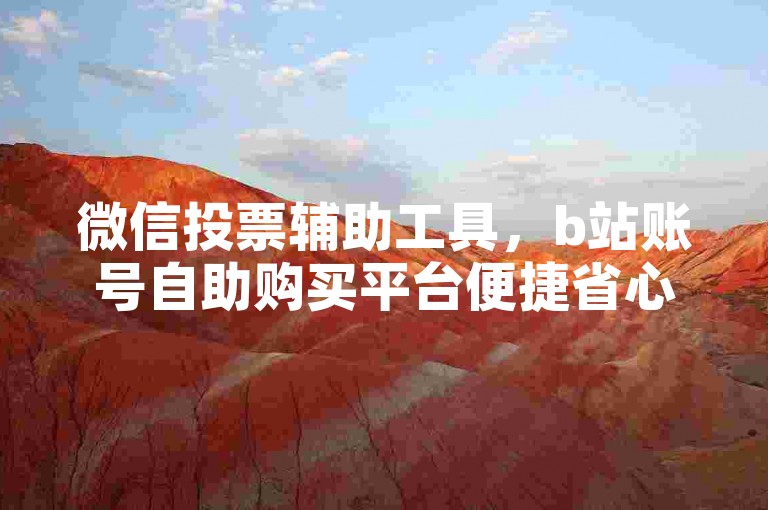 微信投票辅助工具，b站账号自助购买平台便捷省心。