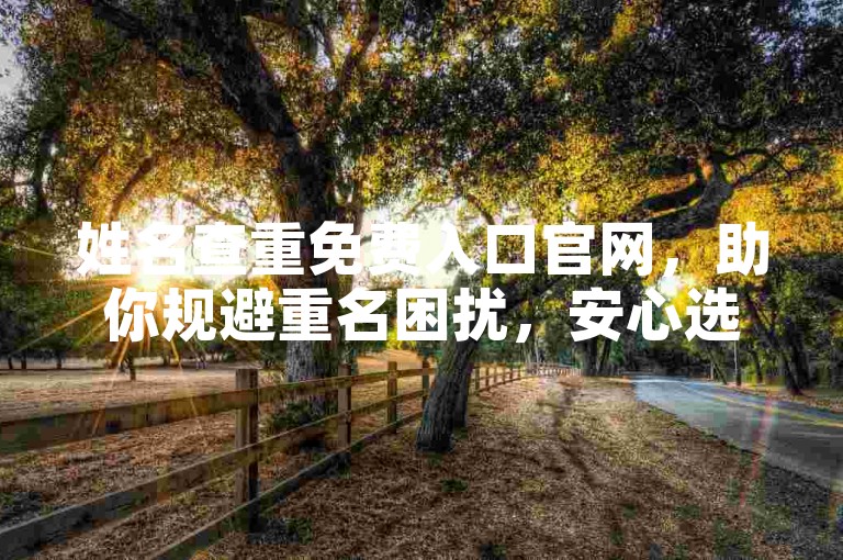 姓名查重免费入口官网，助你规避重名困扰，安心选用。