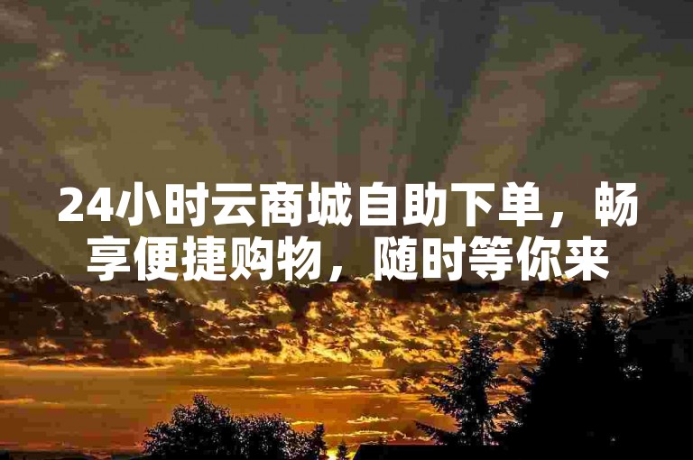 24小时云商城自助下单，畅享便捷购物，随时等你来选。