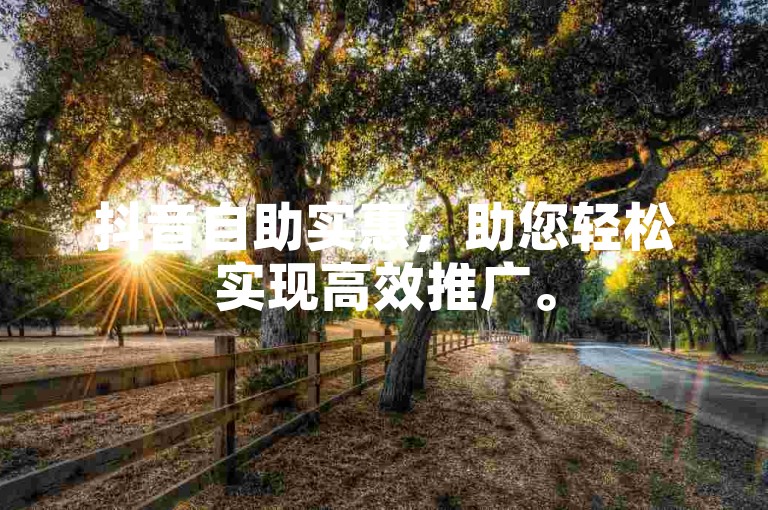 抖音自助实惠，助您轻松实现高效推广。