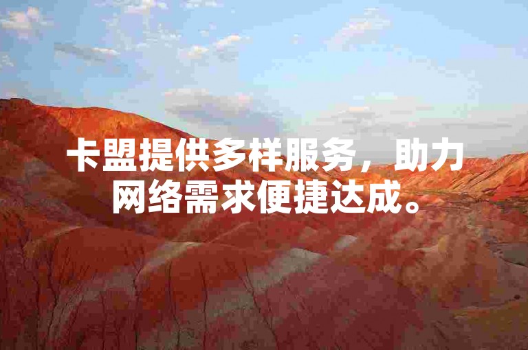 卡盟提供多样服务，助力网络需求便捷达成。