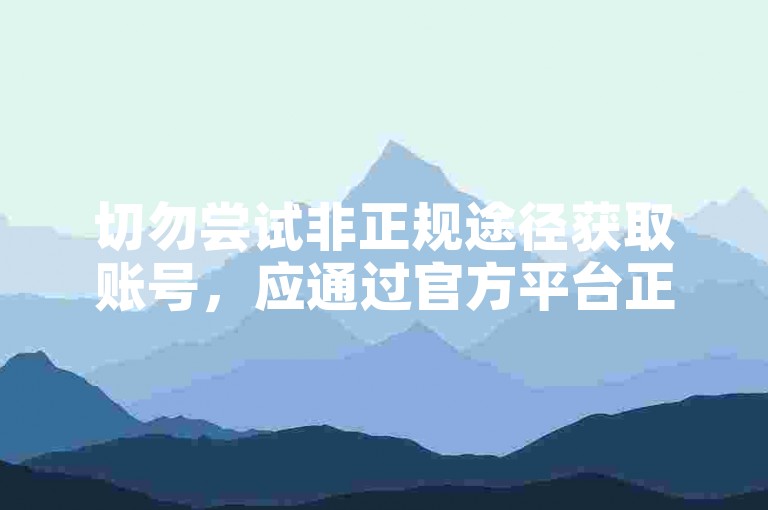 切勿尝试非正规途径获取账号，应通过官方平台正常注册。