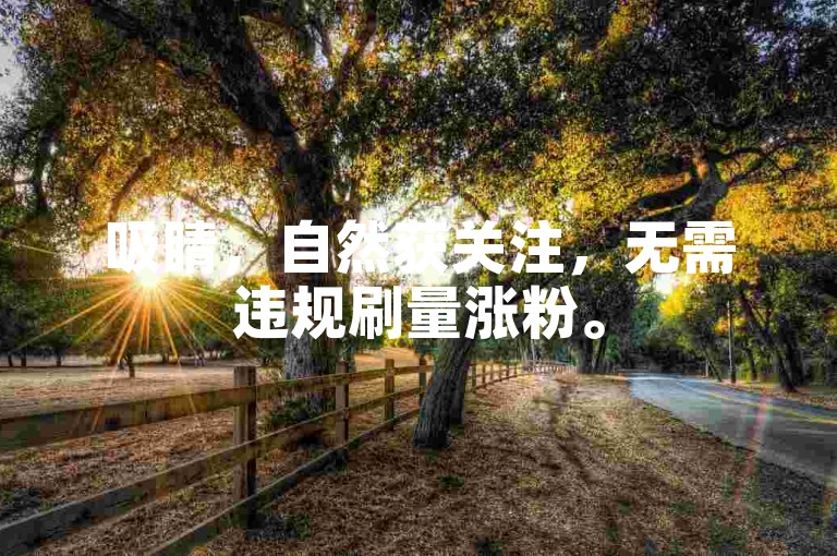 吸睛，自然获关注，无需违规刷量涨粉。