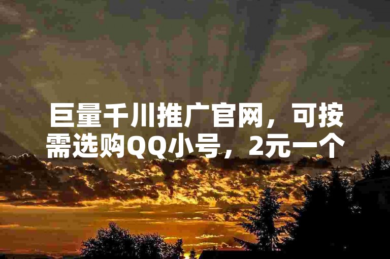 巨量千川推广官网，可按需选购QQ小号，2元一个超实惠。