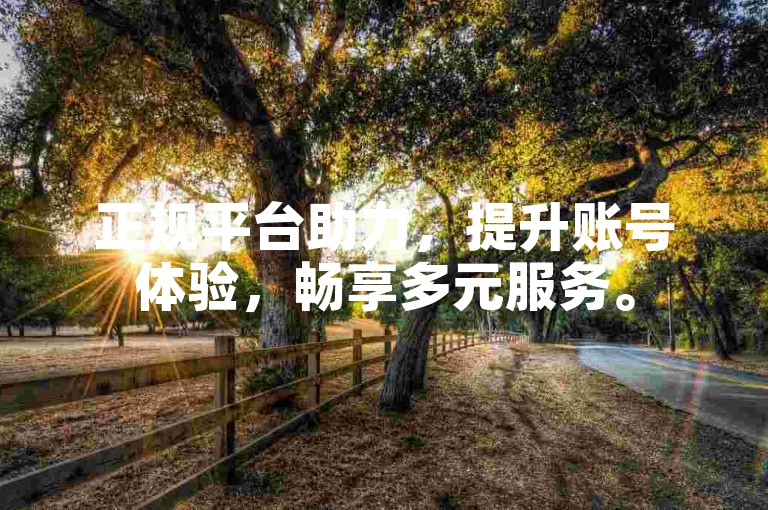 正规平台助力，提升账号体验，畅享多元服务。
