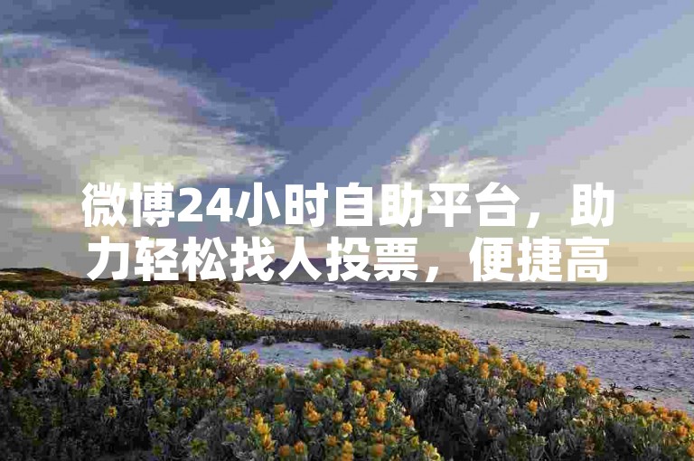 微博24小时自助平台，助力轻松找人投票，便捷高效！
