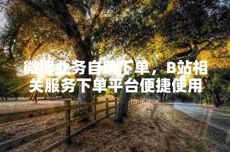 微博业务自助下单，B站相关服务下单平台便捷使用。