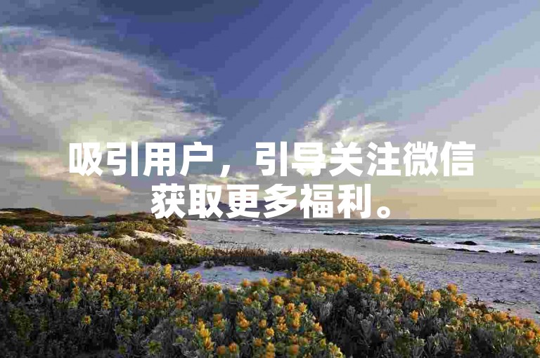 吸引用户，引导关注微信获取更多福利。