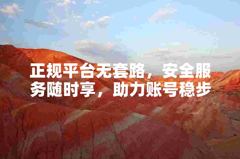 正规平台无套路，安全服务随时享，助力账号稳步成长。
