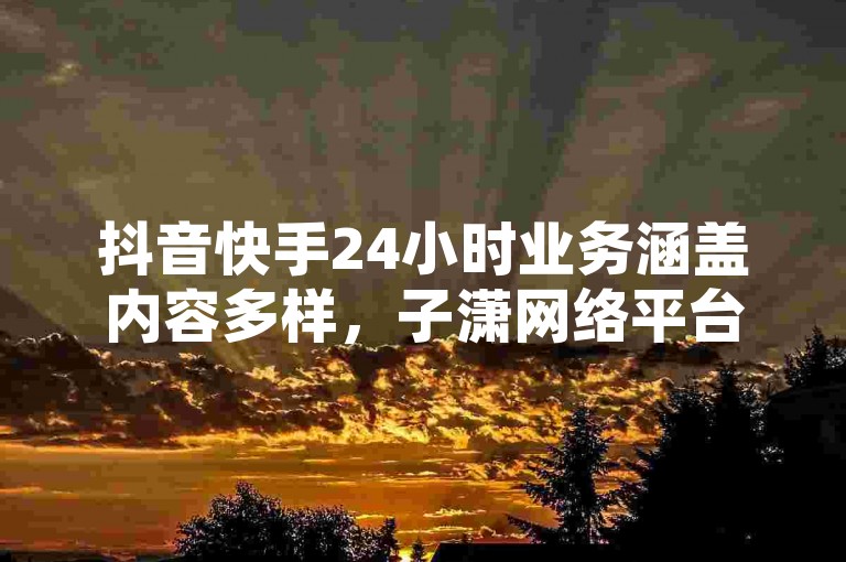 抖音快手24小时业务涵盖内容多样，子潇网络平台功能丰富待探索。