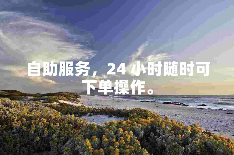 自助服务，24 小时随时可下单操作。