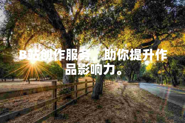 B站创作服务，助你提升作品影响力。