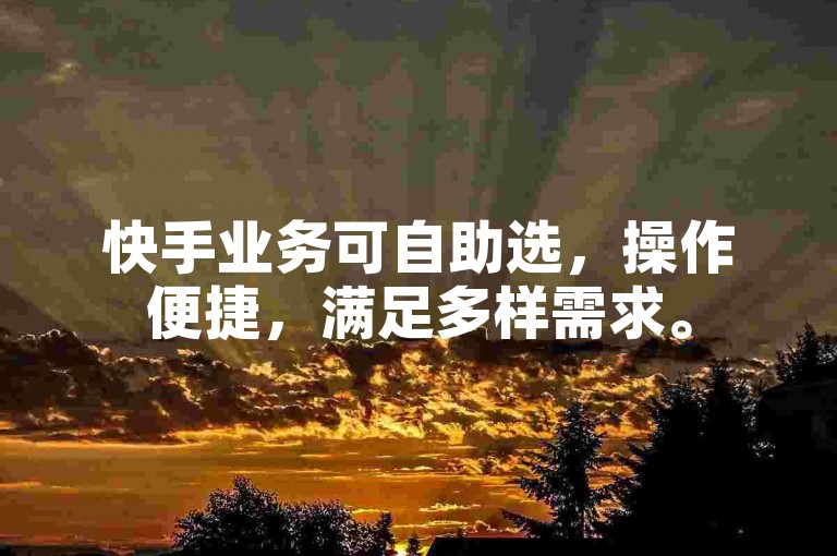 快手业务可自助选，操作便捷，满足多样需求。