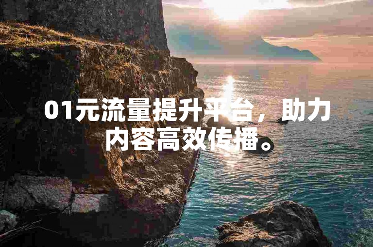 01元流量提升平台，助力内容高效传播。