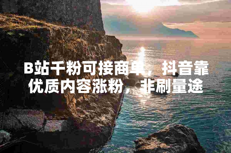 B站千粉可接商单，抖音靠优质内容涨粉，非刷量途径。