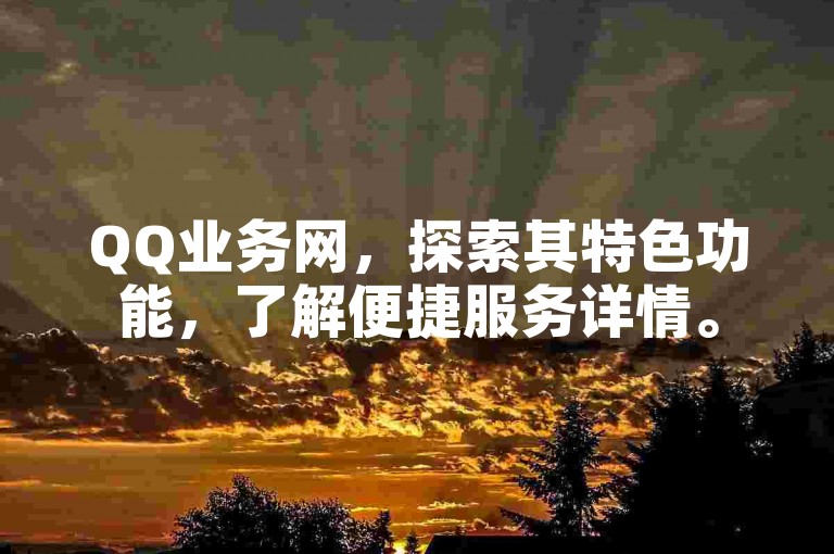 QQ业务网，探索其特色功能，了解便捷服务详情。