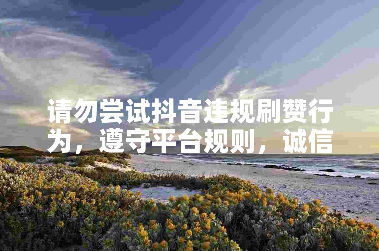 请勿尝试抖音违规刷赞行为，遵守平台规则，诚信创作。