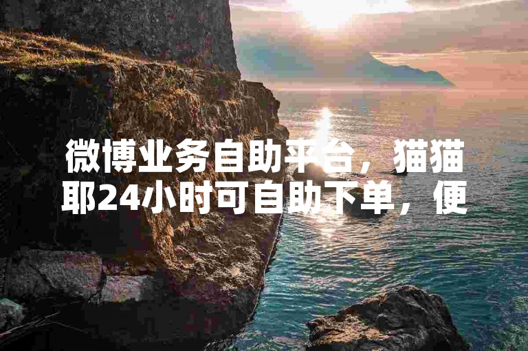 微博业务自助平台，猫猫耶24小时可自助下单，便捷高效。
