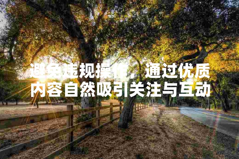 避免违规操作，通过优质内容自然吸引关注与互动。