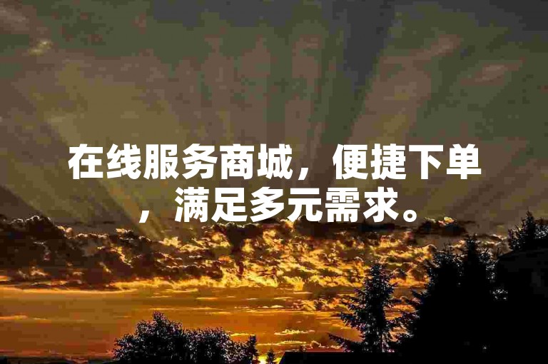 在线服务商城，便捷下单，满足多元需求。